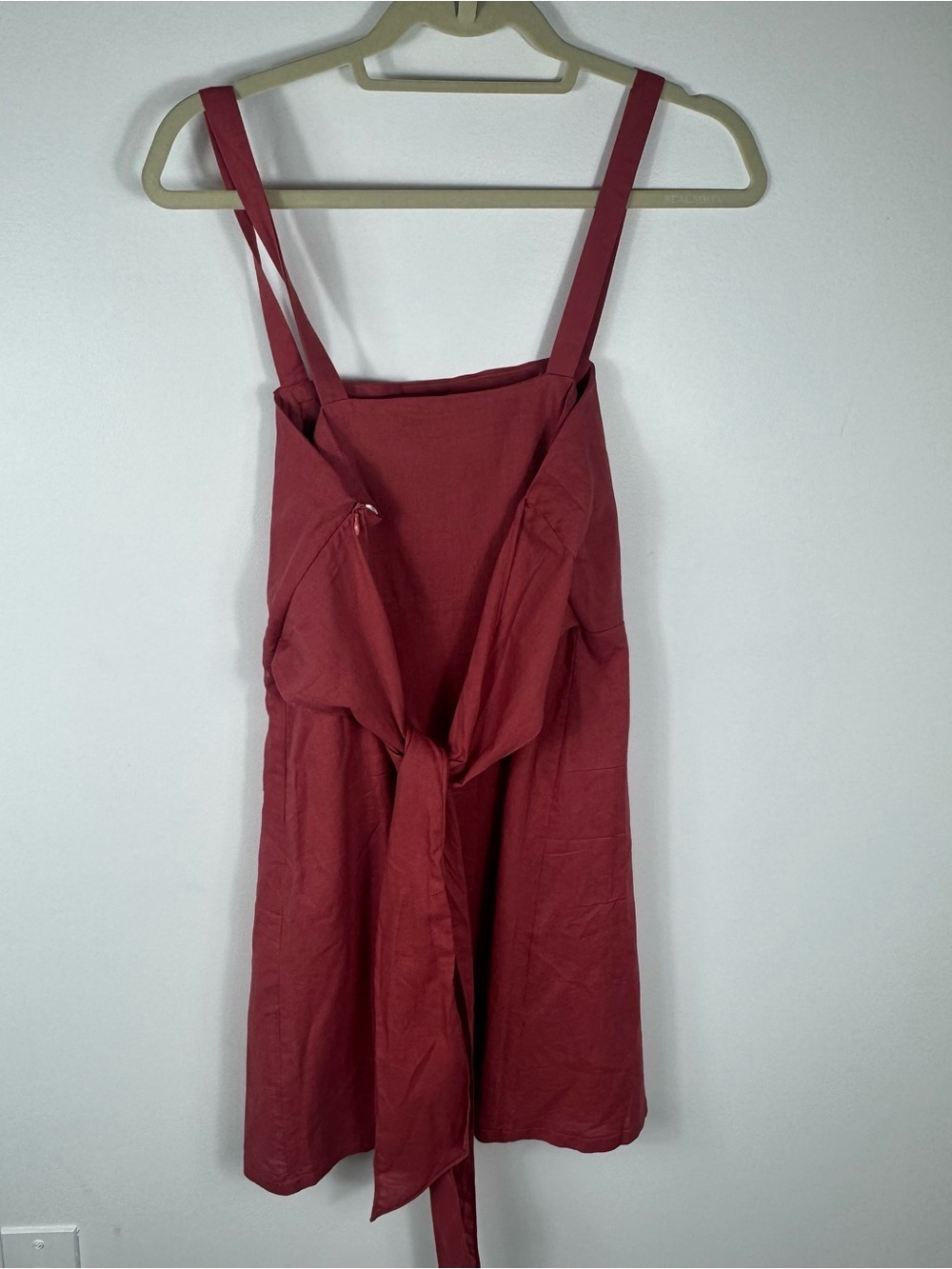 Lulus Louetta Rust Red Linen Blend Button-Down Mini Dress NEW Medium Summer - Picture 8 of 10